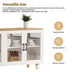 Meuble TV de centre de divertissement avec portes en verre et étagères réglables