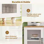Meuble TV de centre de divertissement avec portes en verre et étagères réglables
