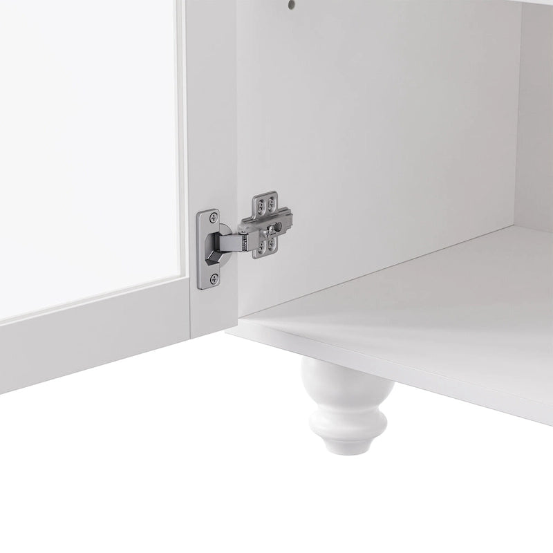 Meuble TV de centre de divertissement avec portes en verre et étagères réglables