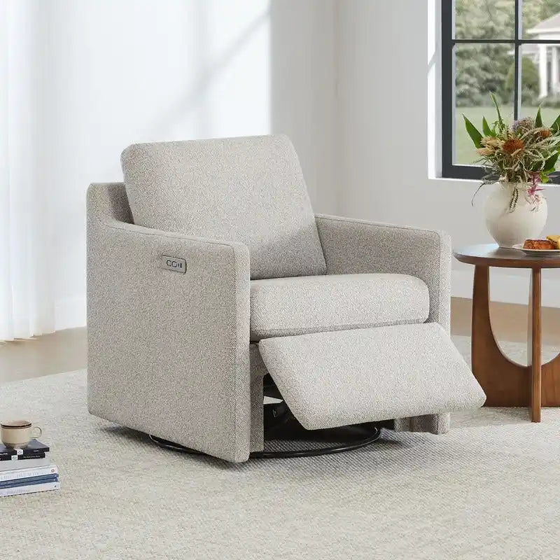 Fauteuil inclinable pivotant motorisé avec port de charge USB