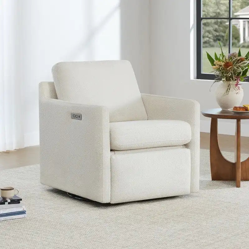 Fauteuil inclinable pivotant motorisé avec port de charge USB