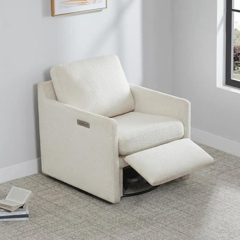 Fauteuil inclinable pivotant motorisé avec port de charge USB