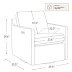 Fauteuil inclinable pivotant motorisé avec port de charge USB