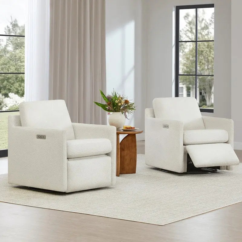 Fauteuil inclinable pivotant motorisé avec port de charge USB