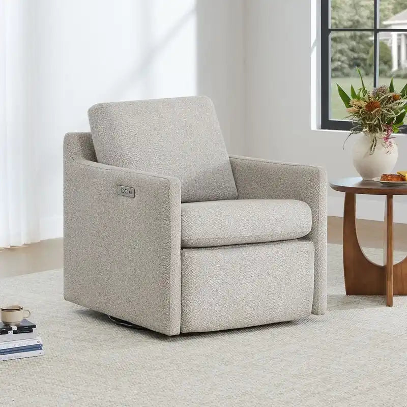 Fauteuil inclinable pivotant motorisé avec port de charge USB