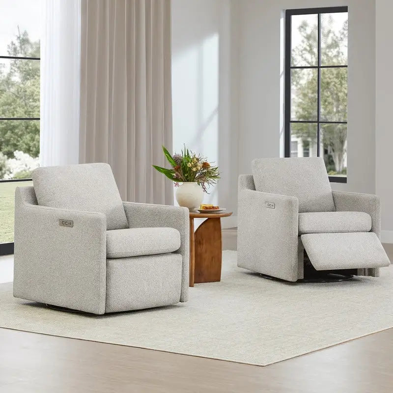 Fauteuil inclinable pivotant motorisé avec port de charge USB