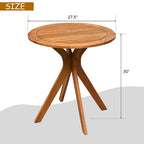Table de bistrot ronde d'extérieur en bois d'eucalyptus de 68,5 cm