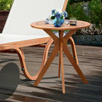Table de bistrot ronde d'extérieur en bois d'eucalyptus de 68,5 cm