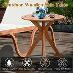 Table de bistrot ronde d'extérieur en bois d'eucalyptus de 68,5 cm