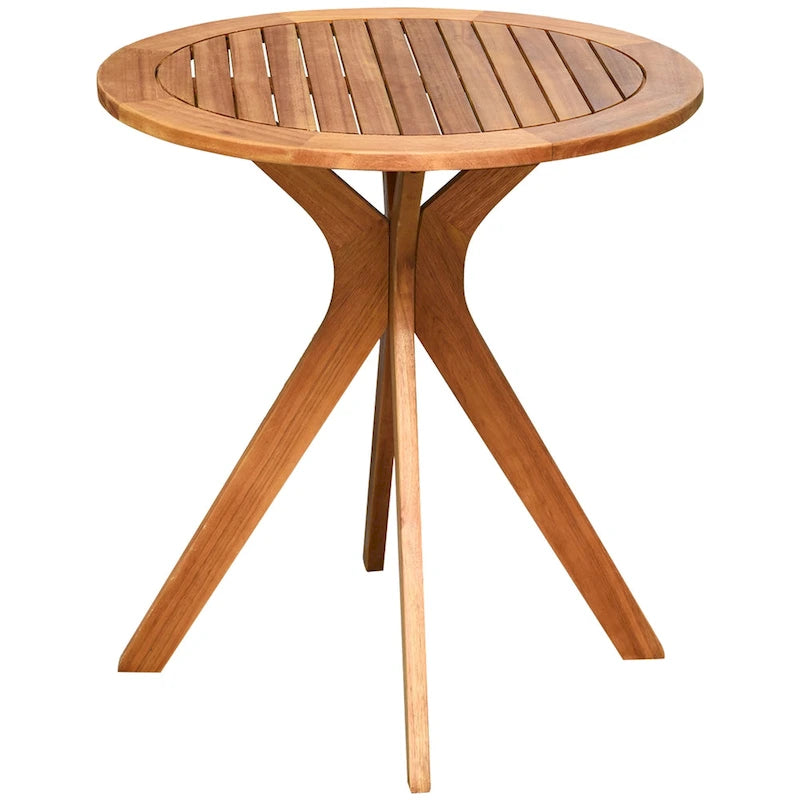 Table de bistrot ronde d'extérieur en bois d'eucalyptus de 68,5 cm