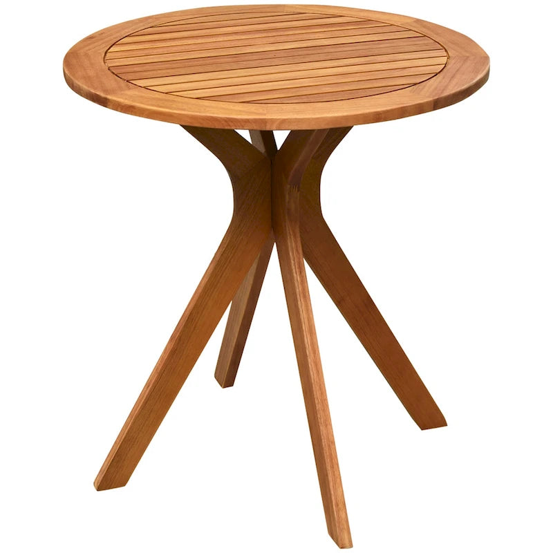 Table de bistrot ronde d'extérieur en bois d'eucalyptus de 68,5 cm