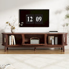 Meuble TV en bois avec rangement, convient aux téléviseurs jusqu'à 75 pouces
