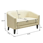 Petit canapé-causeuse touffeté en similicuir 50W