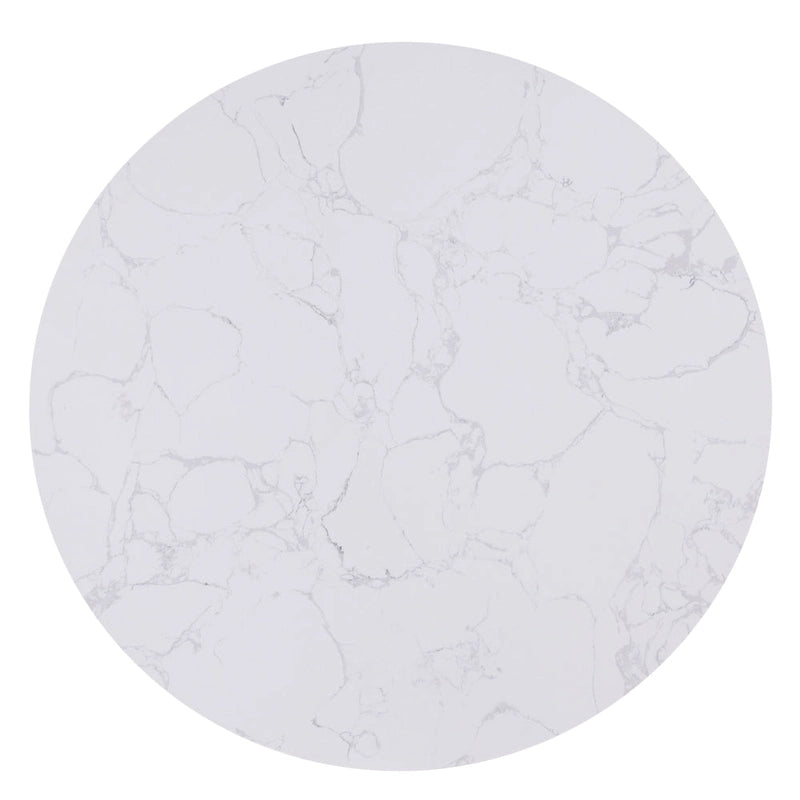 Table à manger ronde contemporaine avec piètement tambour