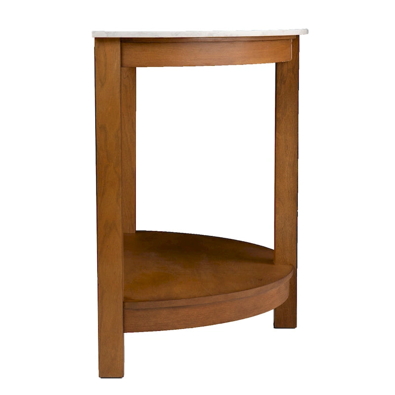 Console à deux niveaux plateau imitation marbre