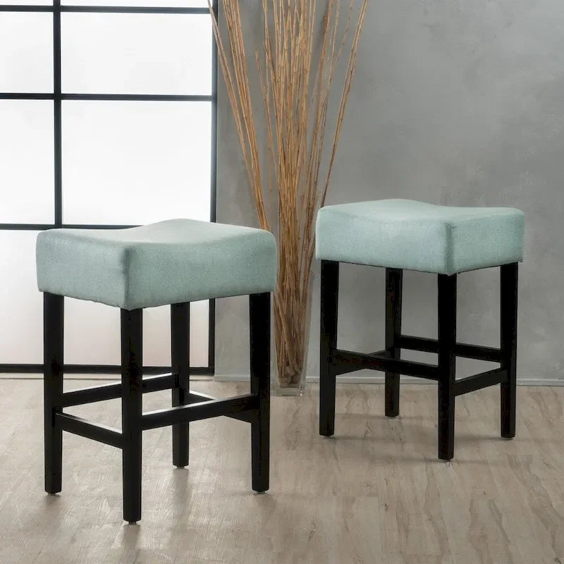 Tabourets de bar rembourrés en tissu, lot de 2
