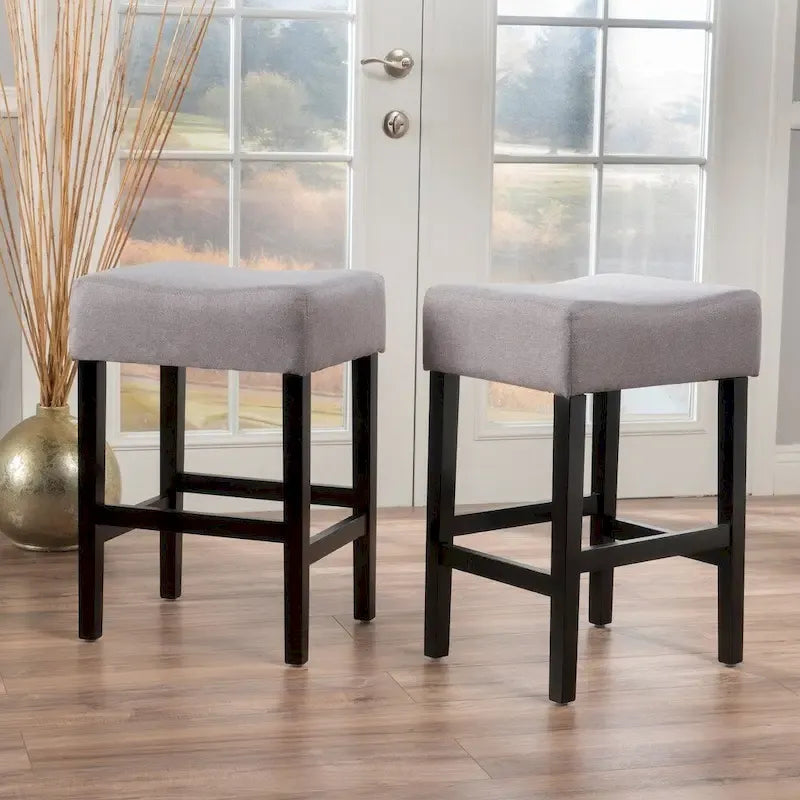 Tabourets de bar rembourrés en tissu, lot de 2