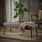 Banc ottoman en tissu touffeté Flavel
