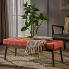 Banc ottoman en tissu touffeté Flavel