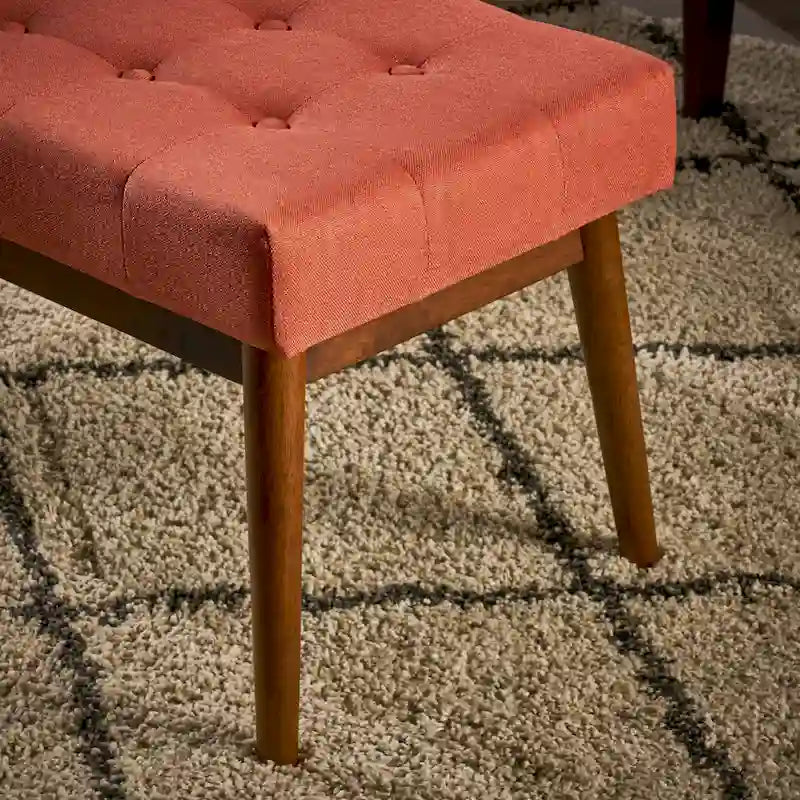 Banc ottoman en tissu touffeté Flavel