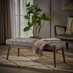 Banc ottoman en tissu touffeté Flavel