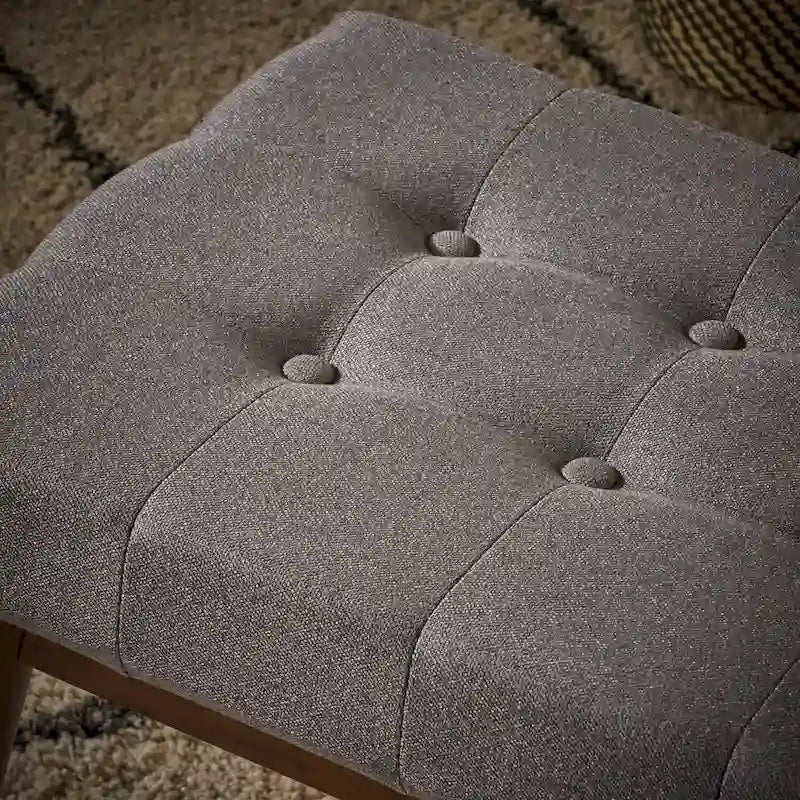 Banc ottoman en tissu touffeté Flavel