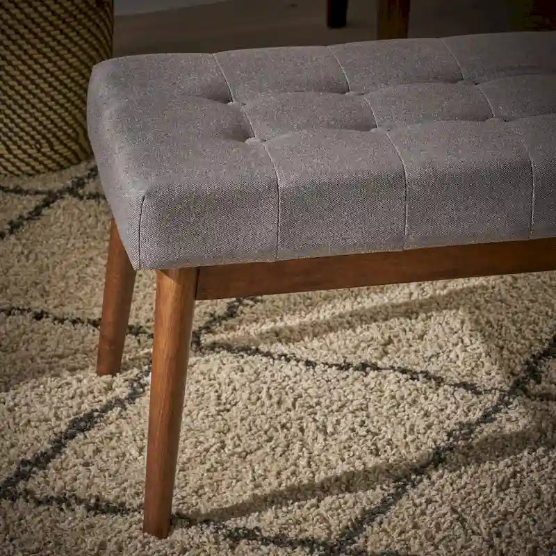 Banc ottoman en tissu touffeté Flavel