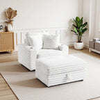 Chaise longue avec pouf de rangement