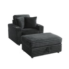 Chaise longue avec pouf de rangement