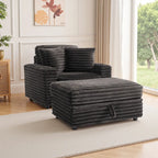 Chaise longue avec pouf de rangement