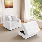 Chaise longue avec pouf de rangement