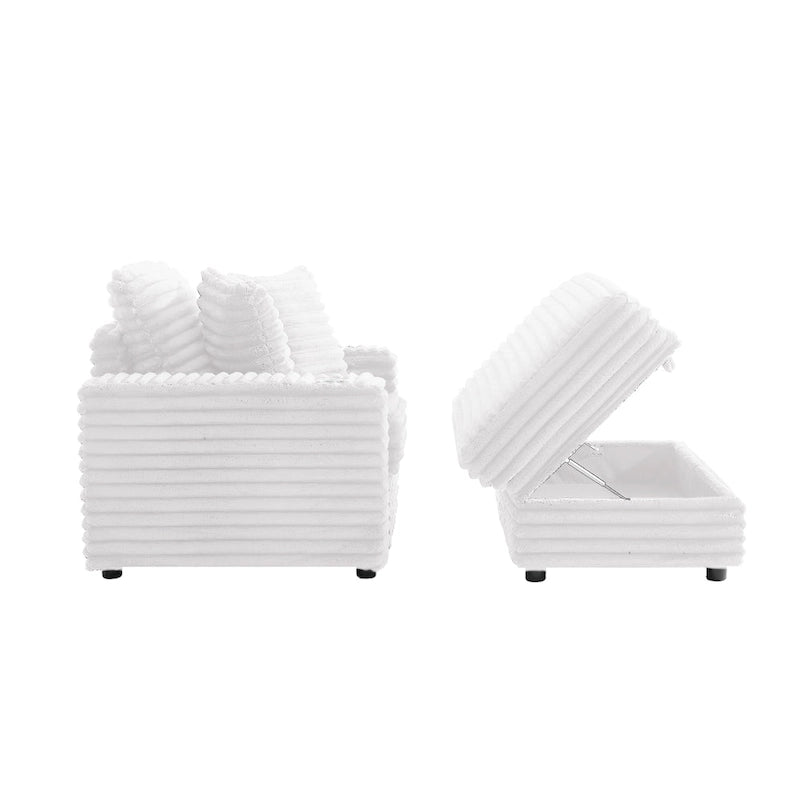 Chaise longue avec pouf de rangement