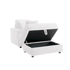 Chaise longue avec pouf de rangement