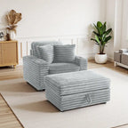 Chaise longue avec pouf de rangement