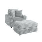 Chaise longue avec pouf de rangement