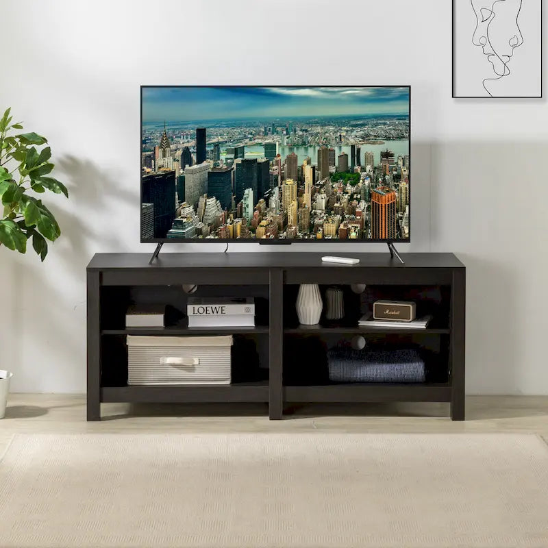 Meuble TV contemporain à étagères ouvertes pour téléviseurs jusqu'à 65 pouces