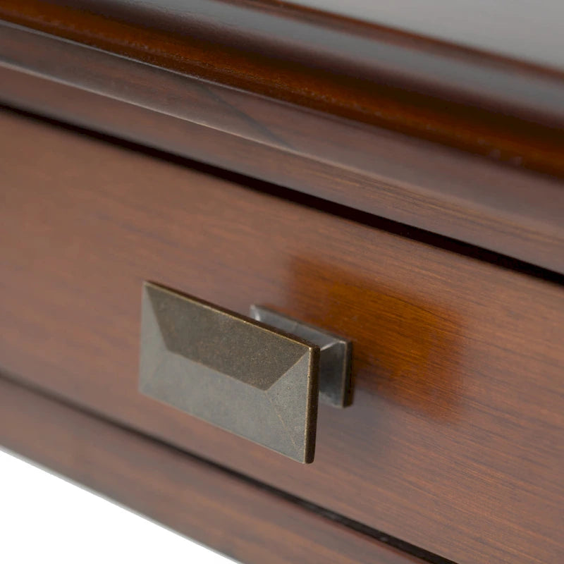 Table d'appoint carrée en bois massif avec tiroir