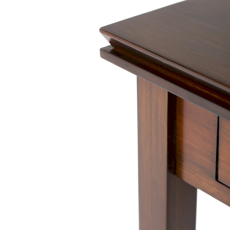 Table d'appoint carrée en bois massif avec tiroir