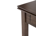 Table d'appoint carrée en bois massif avec tiroir