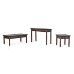 Table d'appoint carrée en bois massif avec tiroir