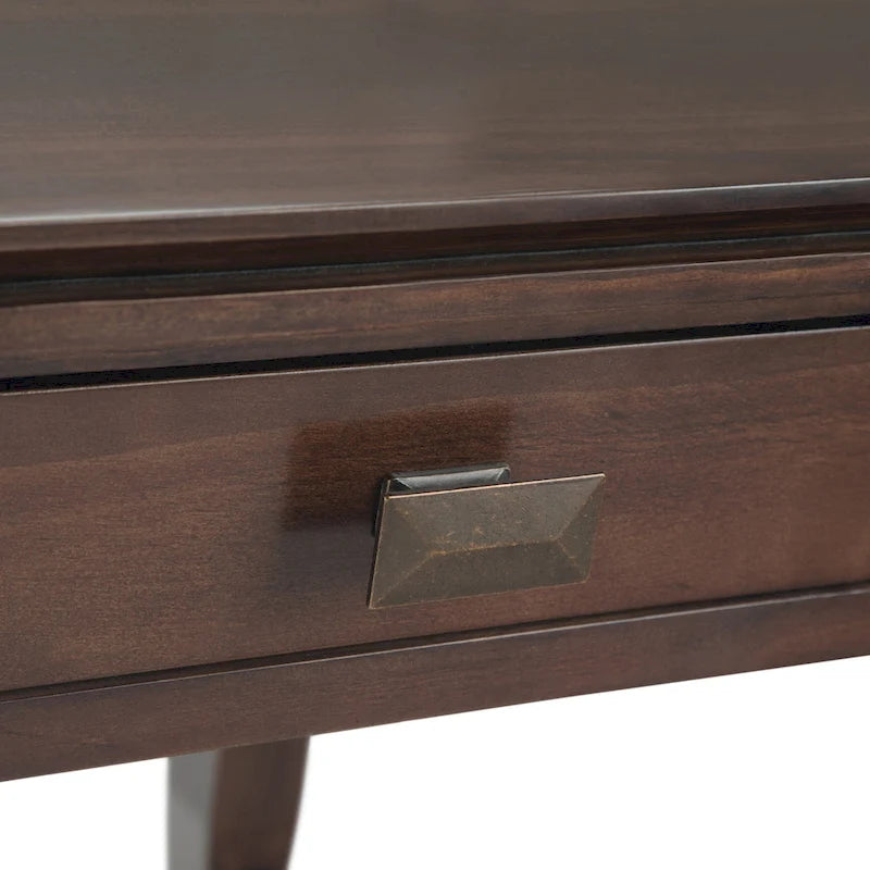Table d'appoint carrée en bois massif avec tiroir