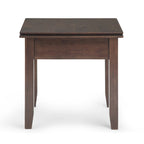 Table d'appoint carrée en bois massif avec tiroir