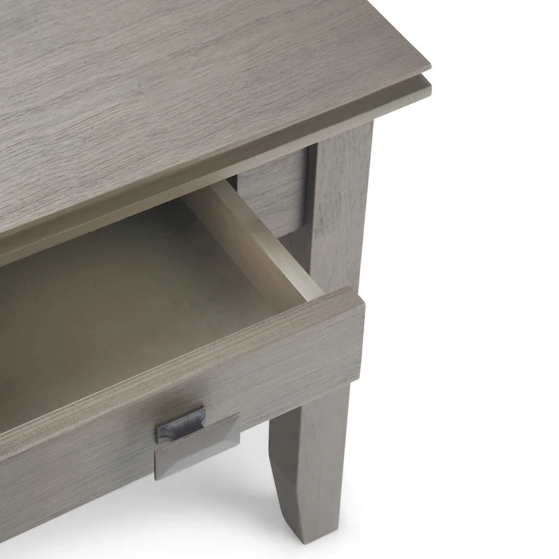 Table d'appoint carrée en bois massif avec tiroir