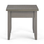 Table d'appoint carrée en bois massif avec tiroir