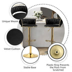 Modern Velvet AdjustableSwivel Bar Stools (Set of 4)