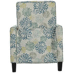 Fauteuil club inclinable fleuri – Beige clair et bleu