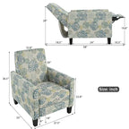 Fauteuil club inclinable fleuri – Beige clair et bleu