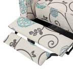 Fauteuil club inclinable fleuri – Beige clair et bleu