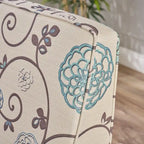 Fauteuil club inclinable fleuri – Beige clair et bleu