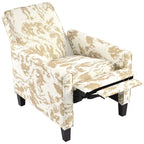 Fauteuil club inclinable fleuri – Beige clair et bleu